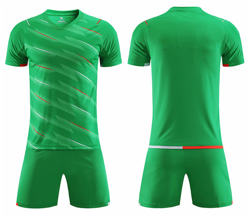 Football sport set with printed short sleeve jersey, printed summer adult training team uniform, children's football set for men
