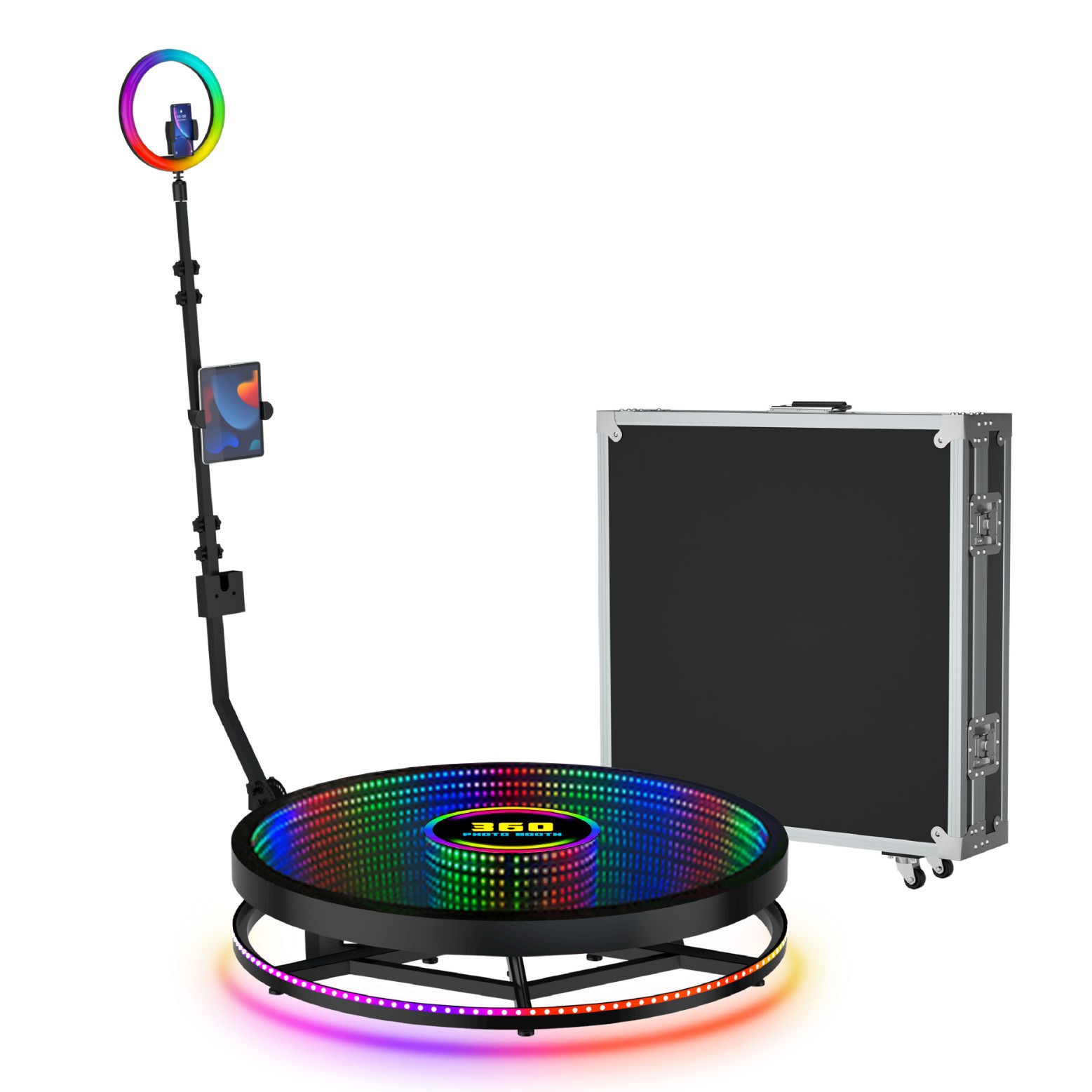 360photobooth360环拍台舞台照相亭摄影遥控环拍台玻璃款特效转盘