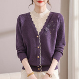 2026新款中老年秋冬加绒毛衣一体绒妈妈装加厚打底衫洋气保暖上衣，女装针织衫/毛衣，妃慕昵服饰