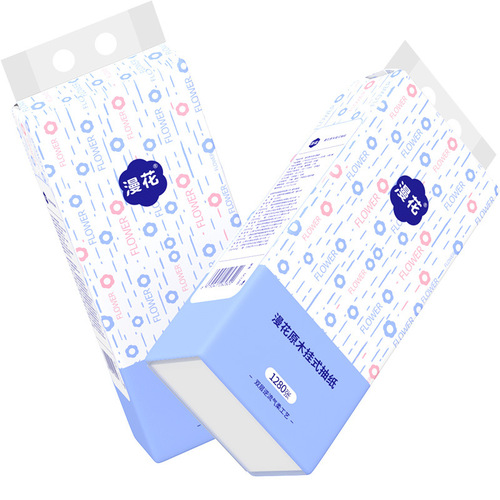 漫花气垫抽纸整箱加厚四层餐巾纸家用实惠装厕用卫生纸大包面巾纸