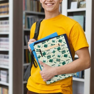 Foreign Trade Supply Tutoring Book Storage Bag Campus Washable Zipper Book Cover Men and Women with Layered Drop Shipping