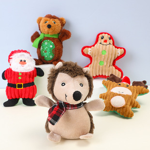 New Christmas Series Pet Plush Toy Sound-resistant Grinding Teeth Cartoon Dog Dog Toy Cats Self-relief