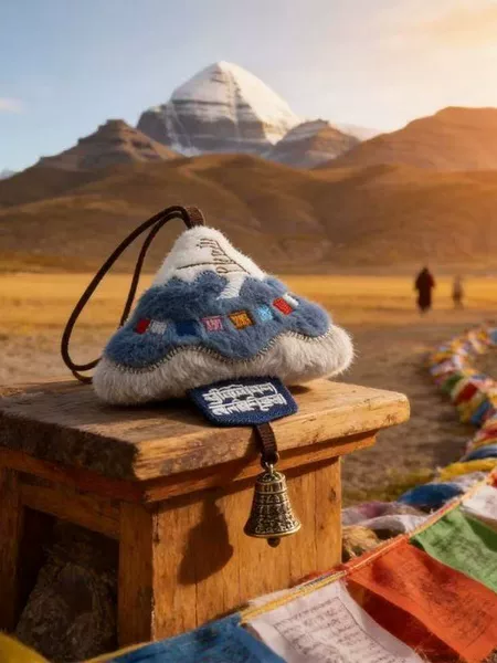 Gangrinpoche Snowy Mountain in Rizhao, China, plush tourist cultural souvenir pendant for photo shoots, commemorative collection, bag decoration