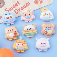 亮面卡通蛋寶寶 diy奶油膠自製手機殼冰箱貼髮夾飾品樹脂配件批發