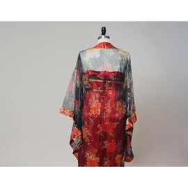 新款复古唯美红色金丝网纱国潮汉服古装戏服演出服唐装裙子舞台装