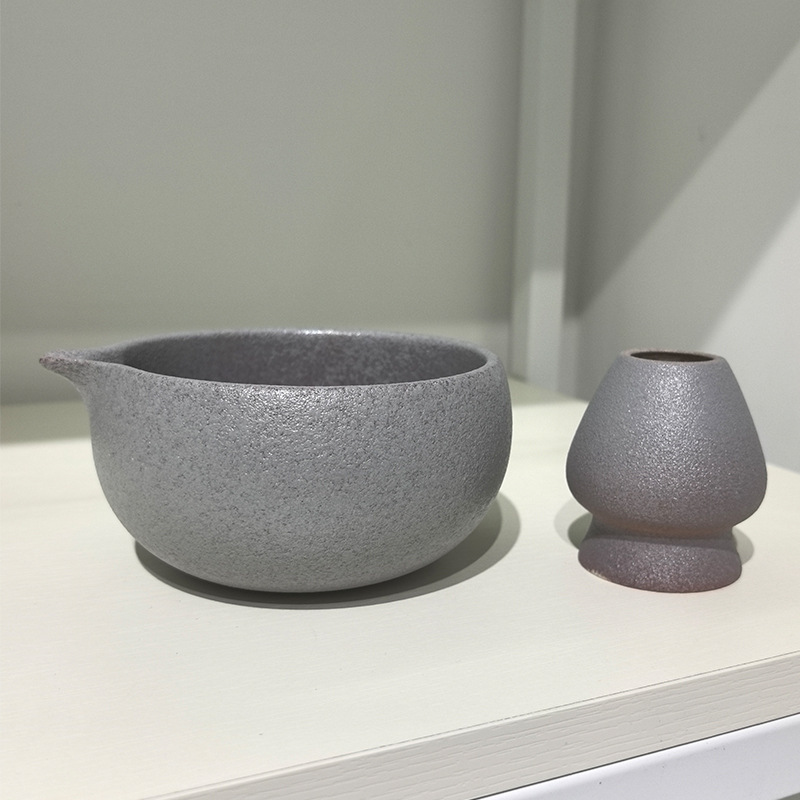 口付き抹茶ボウル、陶器製日本抹茶ボウル、抹茶ツール、茶筅、宋代茶セット、大腹ボウル|undefined