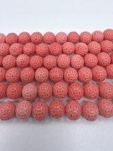 天然原矿高瓷蓝绿色仿松石精工雕刻铜钱珠圆珠配饰小号新中式