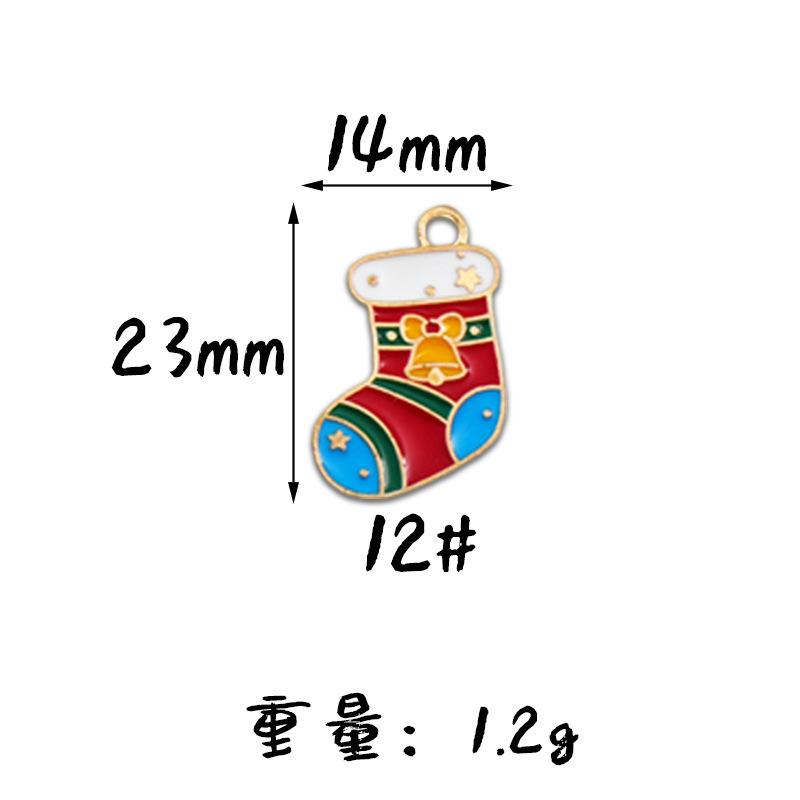 圣诞节圣诞老人手套袜子姜饼人滴油合金diy饰品配件耳环吊坠挂件|undefined