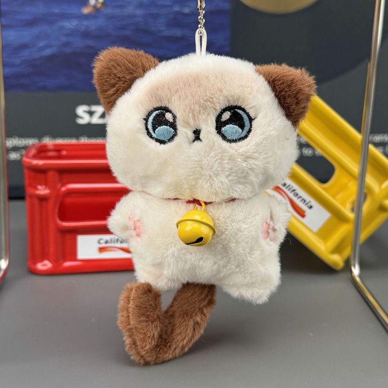 漫画招き猫ぬいぐるみペンダントベル猫人形キーホルダーグリッパー人形きしむ人形|undefined
