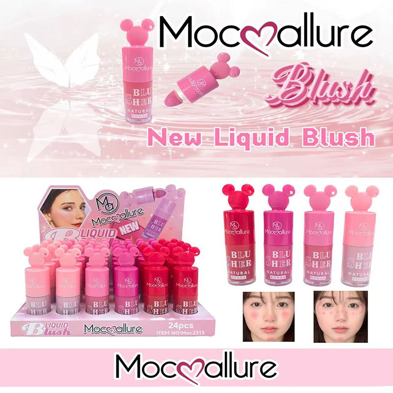 Líquido Multifunción de Doble Cabezal para Rubor y Brillo Labial de 6 Colores, Mate