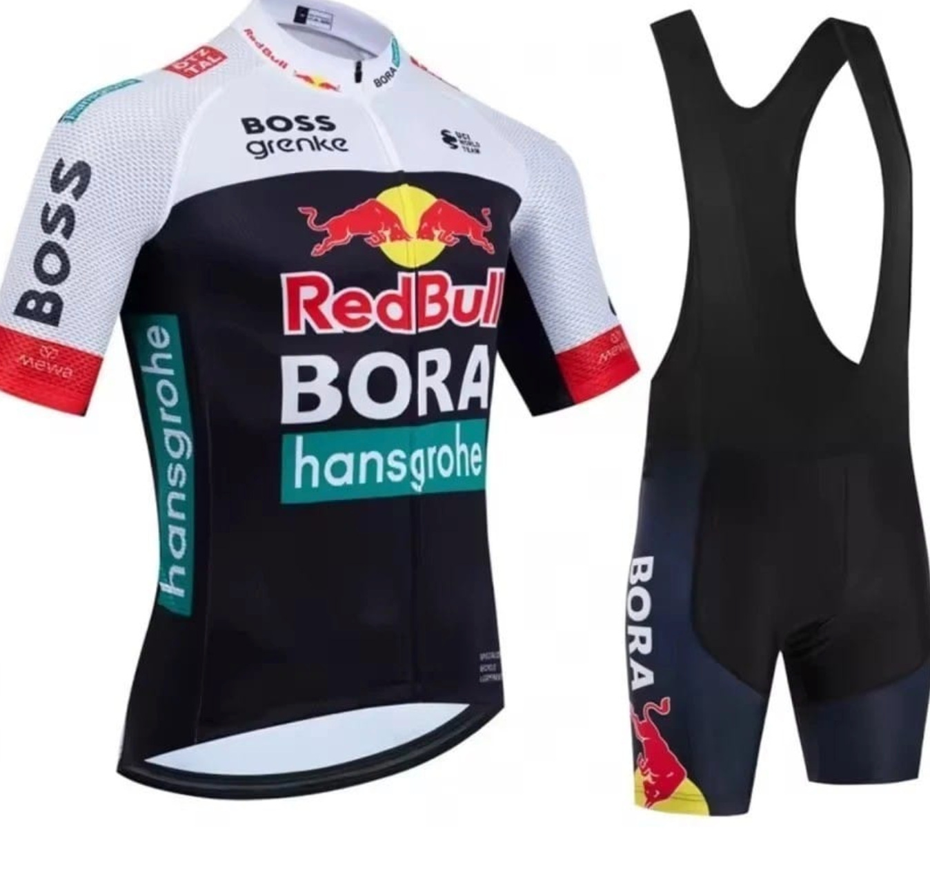 新品夏サイクリング男マウンテンバイク白半袖上着競技ロードバイク衣装サイクリングセット