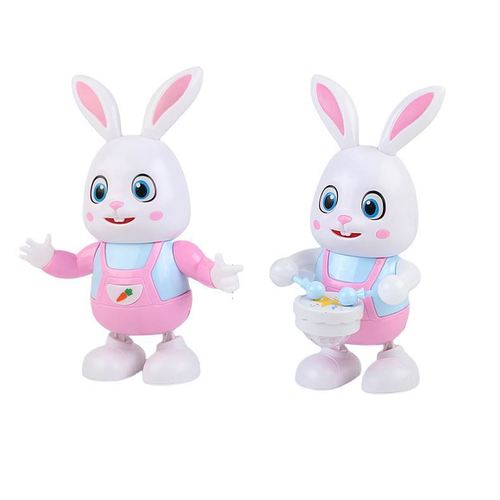 New children's electric toy that can sing, dance and play drums, baby bunny learns to crawl and practice raising its head, robot gift