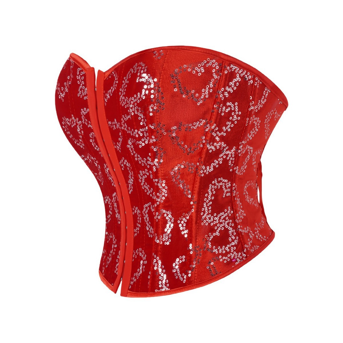 Europa y Estados Unidos transfronterizos sequinilla roja decoración delantera blusa de pecho cintura de cintura retrógrada corte vestimenta