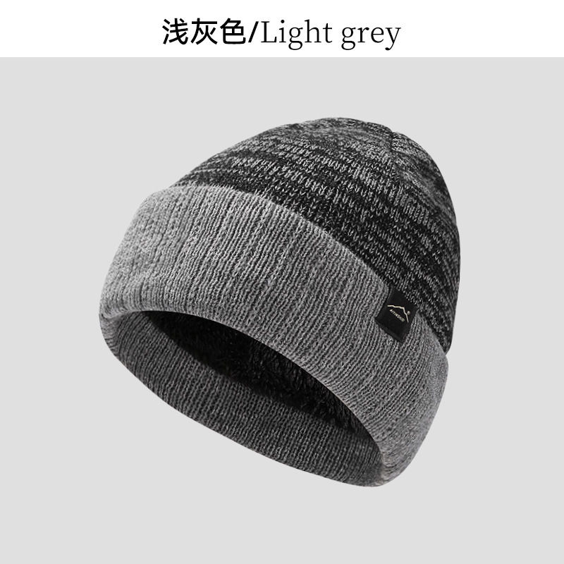 针织帽男士厚加绒护耳保暖毛线帽大头适合休闲套头帽跨境冬天帽子|undefined