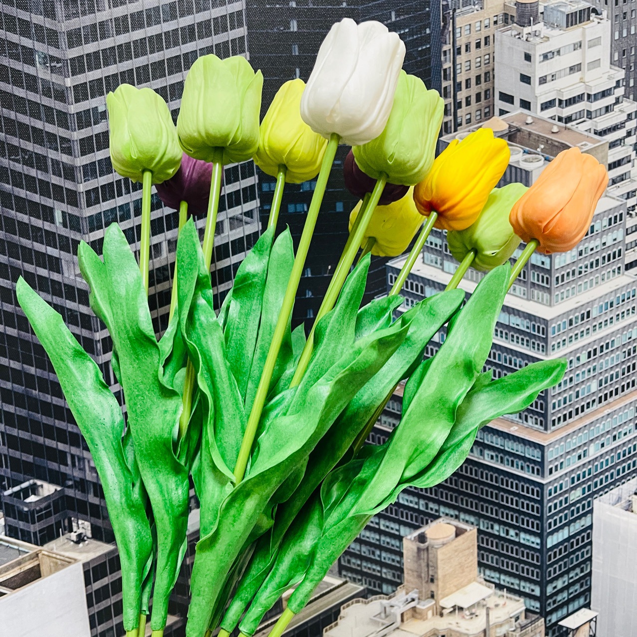 Meihe marca tulipán hogar flor artificial decoración sensación decoración al por mayor flor falsa hidratante salón decoración Nordic pu