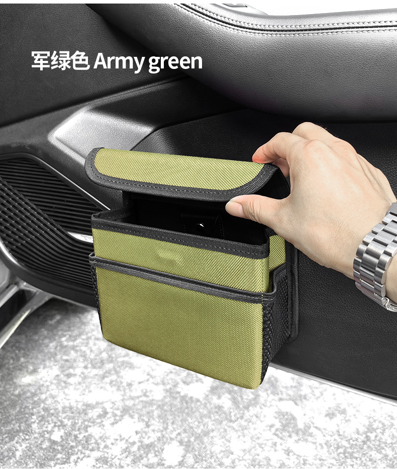 Car Trash Can Car Storage Box Foldableing Covered Hanging Seat Back Storage Bag Storage Box Interior Supplies