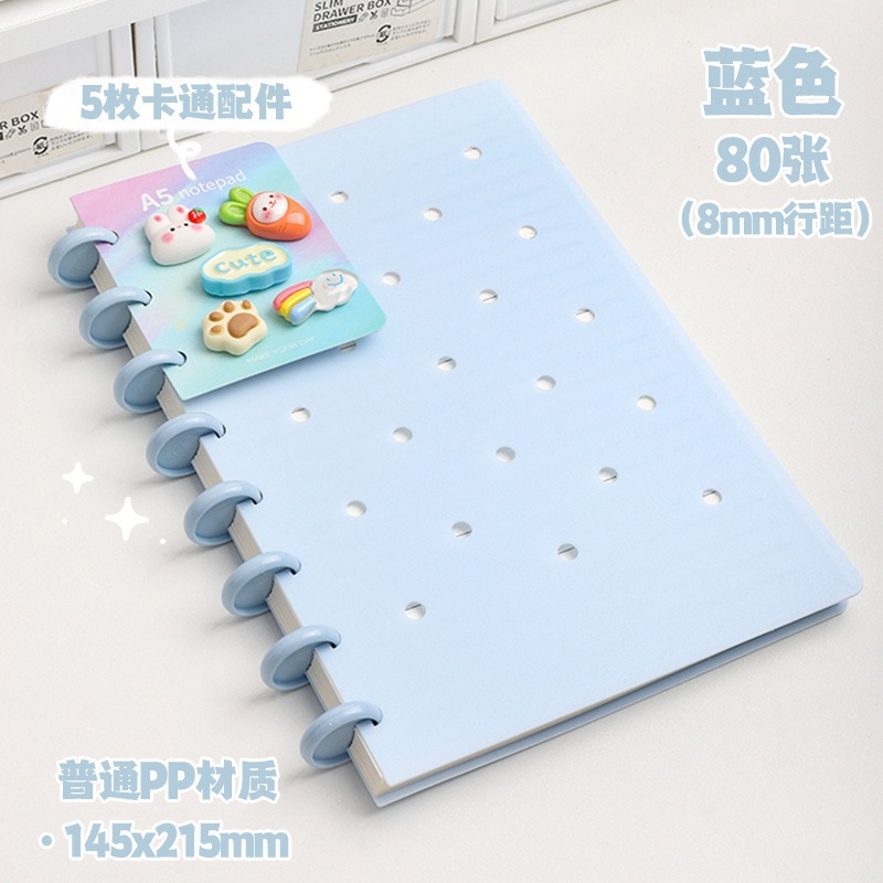 A5 agujero de botón de hongos en stock DIY reemplazable página interior cuadernos personalizados de estudiantes de clase al por mayor image 12