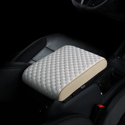 Support, Central Armrest Box Pad, Armrest box pad - ice-silk-armrest-box-warm-rice