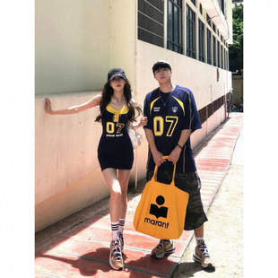 Dopamine Design Niche American Slimming Couple Outfit Dress T-Shirt Retro Suit Casual Top Trendy