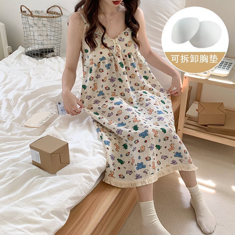 2025 pijamas de verano de niñas espuma de espuma de borda esbelta pijama desmontable cojín de pecho ropa de hogar comercio exterior al por mayor