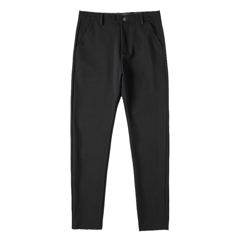 Men's fashionable elastic solid color trousers for leisure