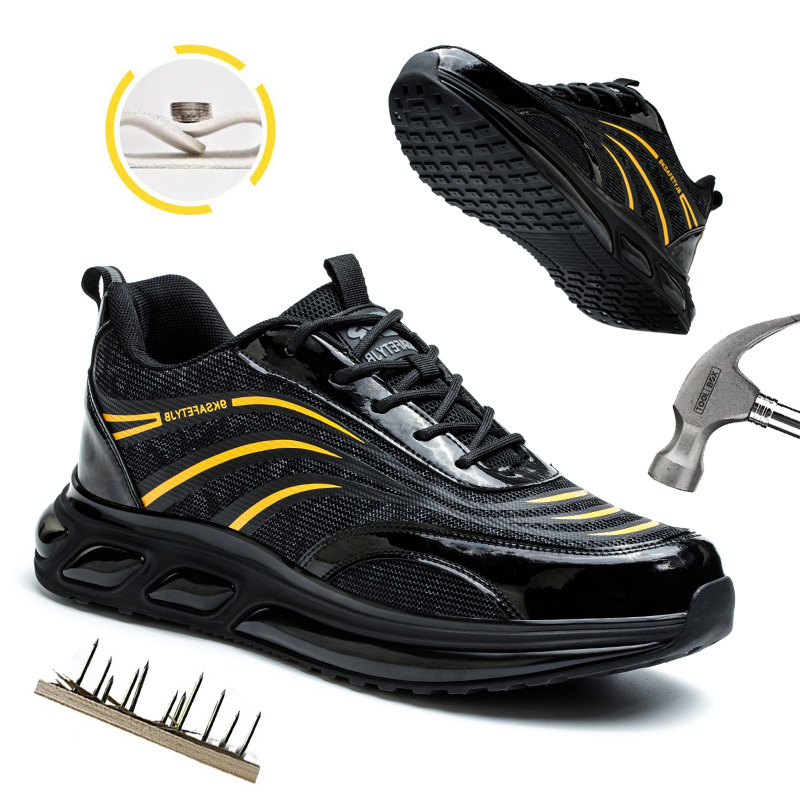 Zapatos de Seguridad Anti-impacto de Cuero de Microfibra, Antipunciones y Transpirables, para Trabajo