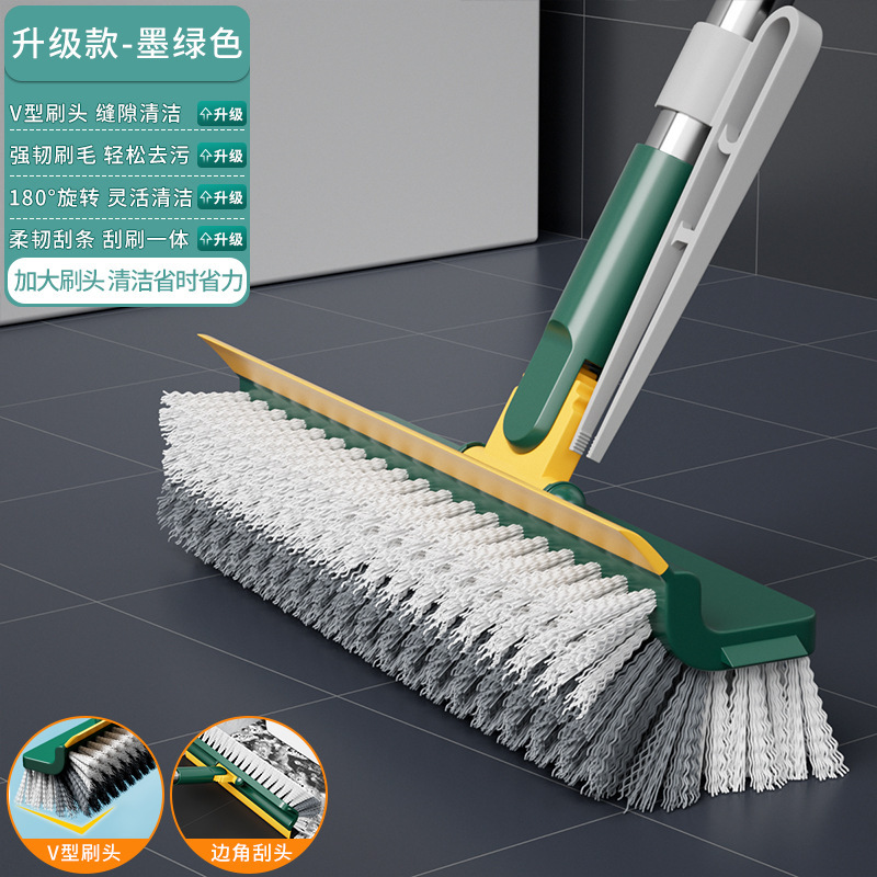Cepillo de piso cinco en uno, cepillo de piso, lavado de baño, lavado de paredes, limpieza de azulejos, inodoro de mango largo, sin ángulo muerto, cepillo de piso de baño