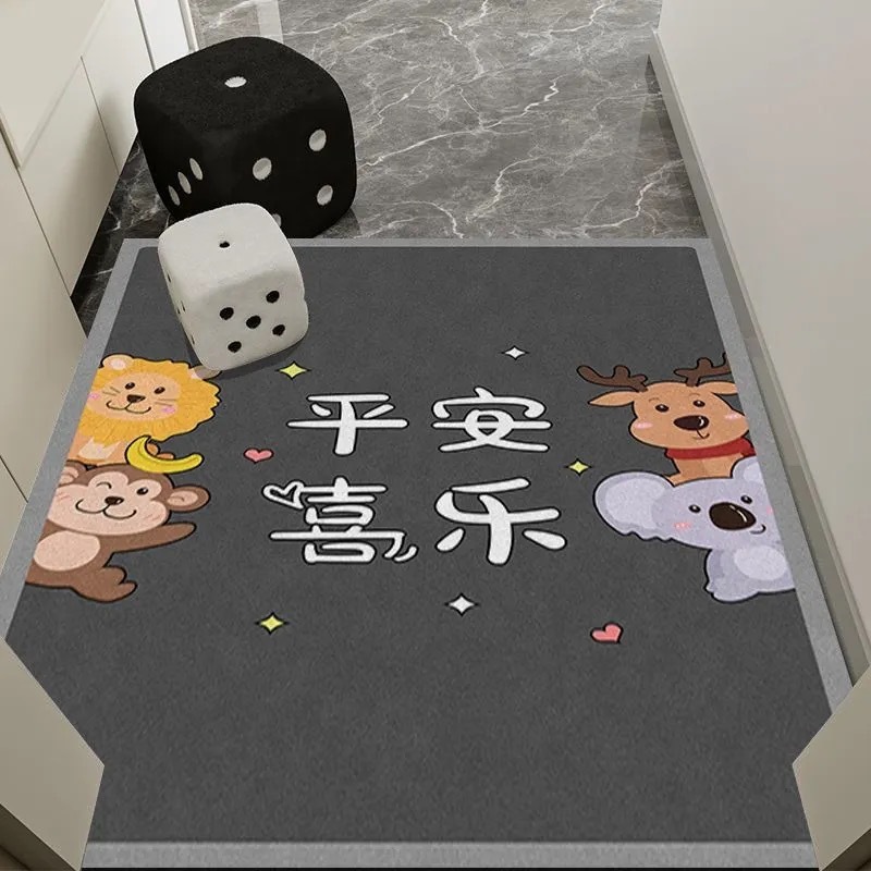卡通入户门地垫家用灰色系耐脏易打理玄关脚垫吸水速干硅藻泥地垫|undefined