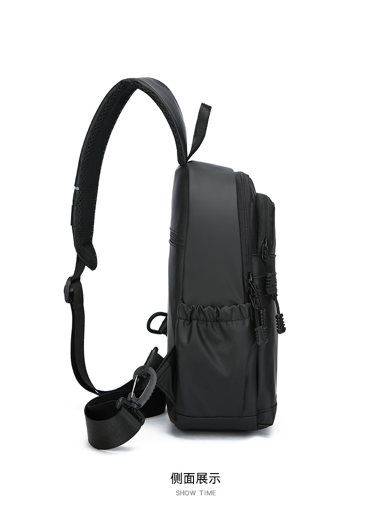 New men's chest bag, casual large-capacity single-shoulder crossbody bag, Korean-style motorcycle bag, water-resistant trendy backpack, cross-border undefined