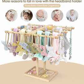 木质发饰展示架发卡置物架家用梳妆台发圈收纳架婴幼儿头绳支架