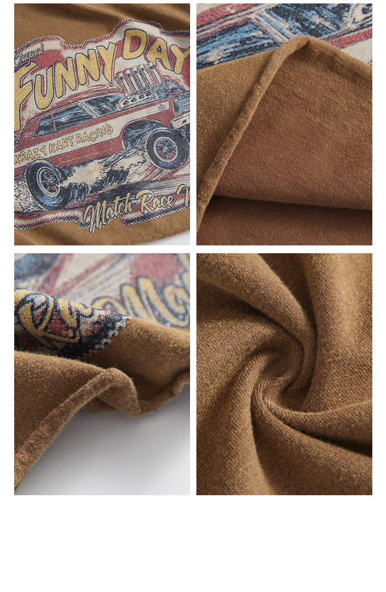 Title 10, Retro T-shirt met korte mouwen, ronde hals, ver...