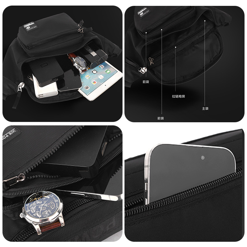 WEPOWER nuevo tipo de mochila de hombro simple casual bolso de cintura deportivo al aire libre bolso de pecho de tendencia de negocios para hombres