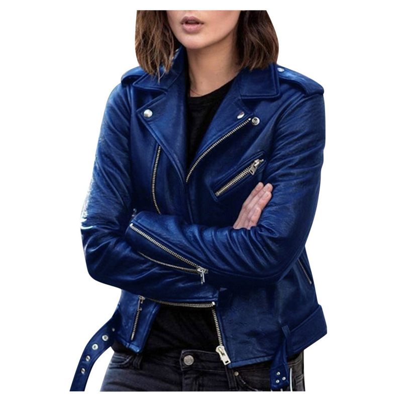 Women's New Leather Jacket Autumn Short Spring Korean Version Pu Motorcycle Jacket Slim Fit Winter Leather Jacket