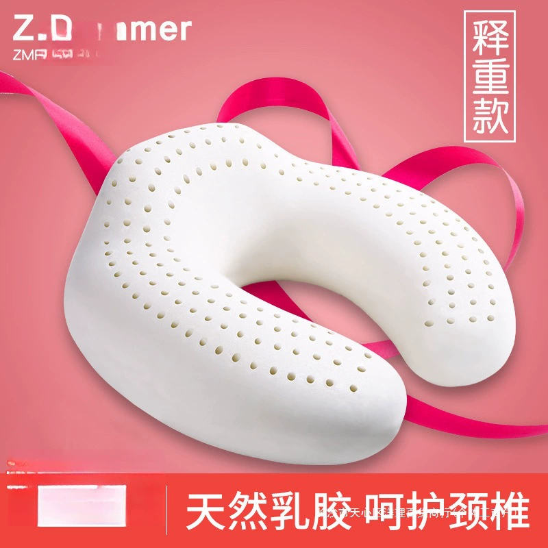 Тайская подушка из натурального латекса U-образной формы для шейного отдела позвоночника, подушка для шеи U-образной формы, подушка для путешествий в самолете, обеденный перерыв, сон, U-образная подушка, портативная