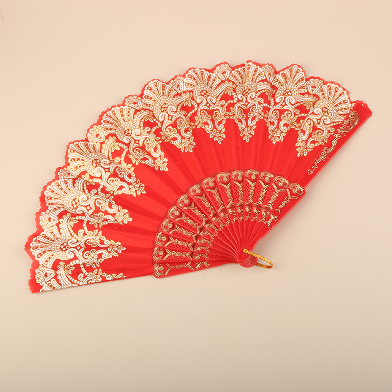 Abanico Plegable de Encaje de Plástico, Estampado, para Danza image 45