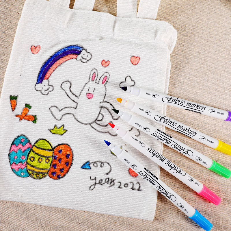 Guangna GN3600 pluma de pintura de tela de doble cabeza camiseta pluma de graffiti lavado sin decoloración marcador de tipo de tinte a base de agua