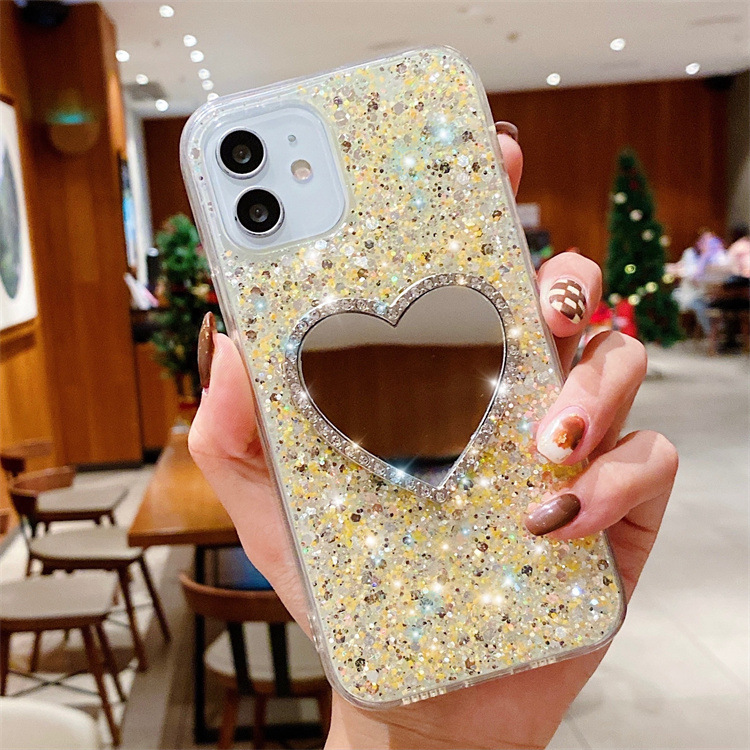 Sweet Heart Shape Tpu Glitter   Phone Accessories display picture 2