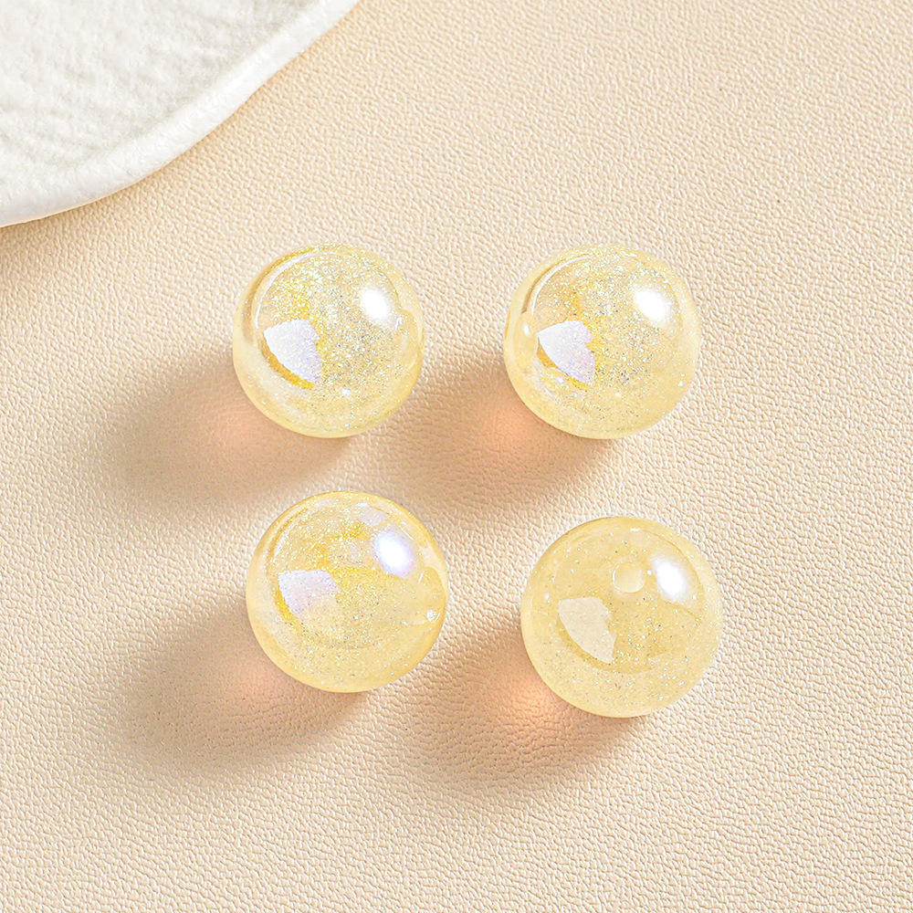 【20-30 piezas】Cuentas redondas brillantes doradas con efecto marino estrellado para pulseras, cadenas de teléfono, accesorios de joyería, cuentas sueltas