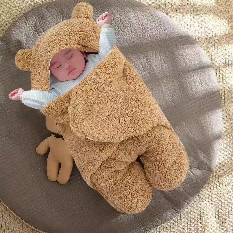 Bebé abraza bolsa de dormir otoño-invierno engrosado frío y cálido recién nacido paquete de salida - mes