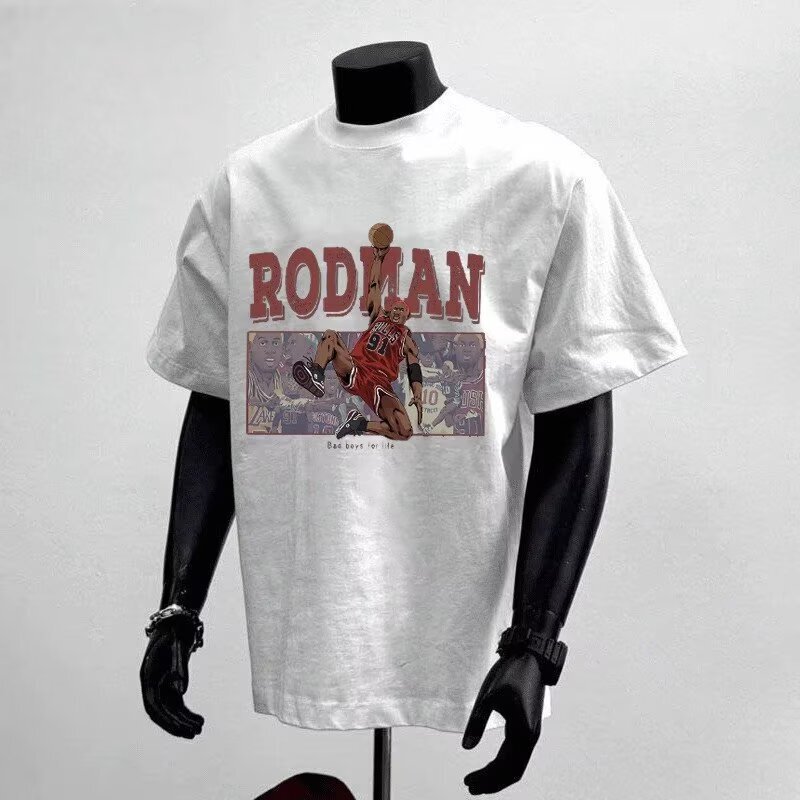 Summer Heavyweight Pure Cotton Versatile Trendy Men's Short-Sleeve T-Shirt Round Neck Casual Fashion Half-Sleeve Tee Shirt Top Ins Summer Heavyweight Pure Cotton Versatile Trendy Men's Short-Sleeve T-Shirt Round Neck Casual Fashion Half-Sleeve Tee Shirt Top Ins