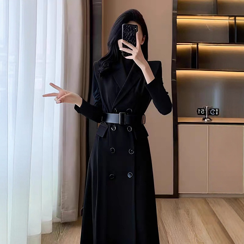 New Elegant Commuter High-End Two-Piece Suit 2025 Autum New Double-Breasted Suit Vest Dress