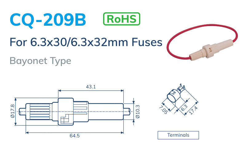 CQ-209B,CQ-209F1,CQ-209F3,CQ-209F4保险丝底座,CONQUER保险底座