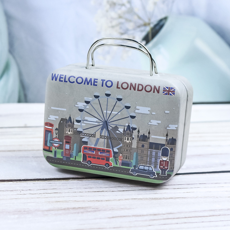 Retro maleta mini maleta caja de hierro caja de dulces monedero caja de monedas de regalo creativo caja de metal caja de embalaje