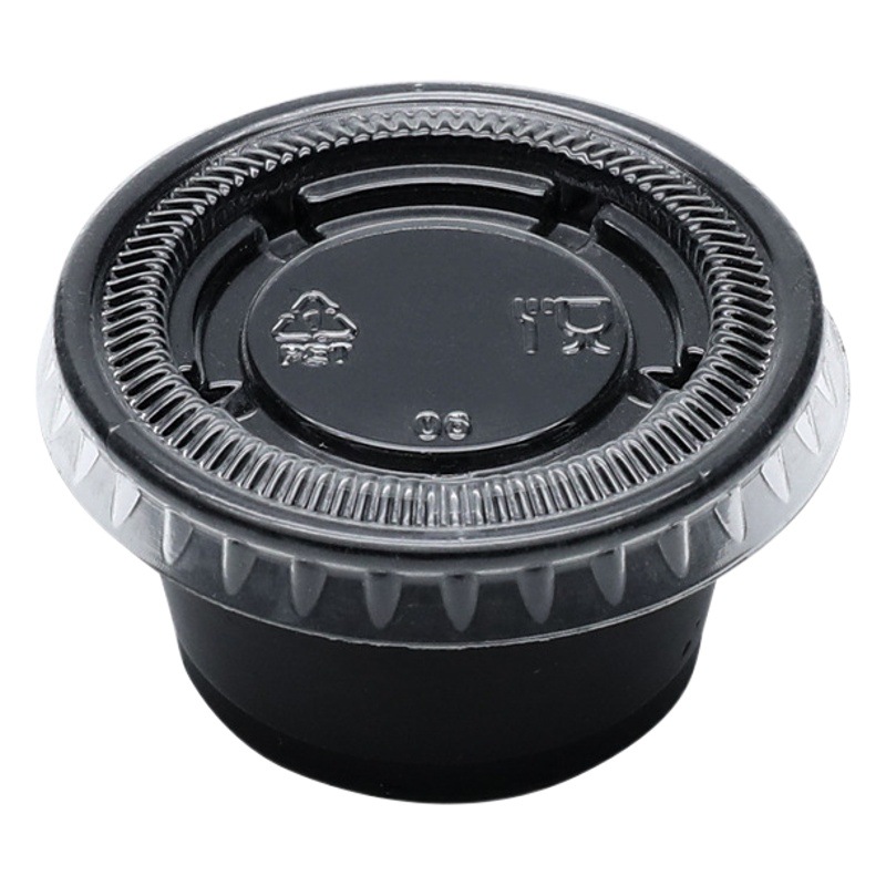 Embalaje desechable para llevar salsa de Chile dividida engrosada con tapa vinagre condimento salsa de inmersión caja de salsa de sabor de prueba redonda