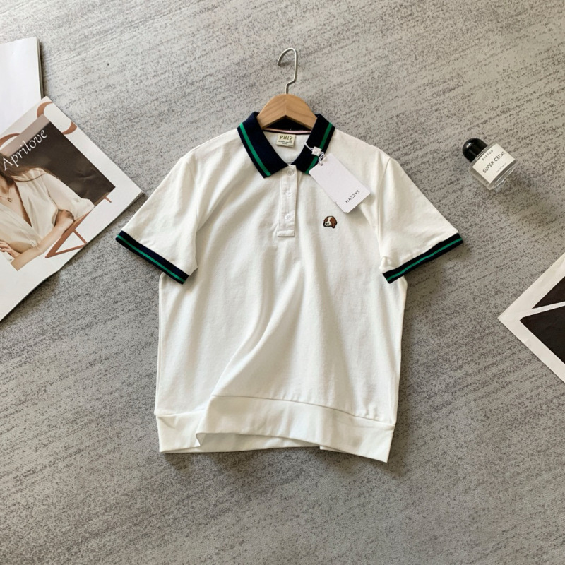 Hazzys/ハギス 25 夏新作レディースカジュアル半袖 Tシャツポロラペルトップドロップシッピング|undefined