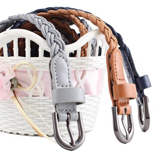 Classic Vintage Wax Rope Clothing Woven Belt Women's Pin Buckle Fashion Dress Trouser Belt Hand-woven Women's Belt