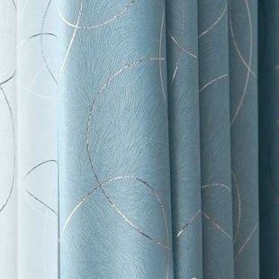 2024 New Simple Modern Shading Insulation Polyester Thickened Curtain Fabric Living Room Bedroom Light Luxury Finished Shade
