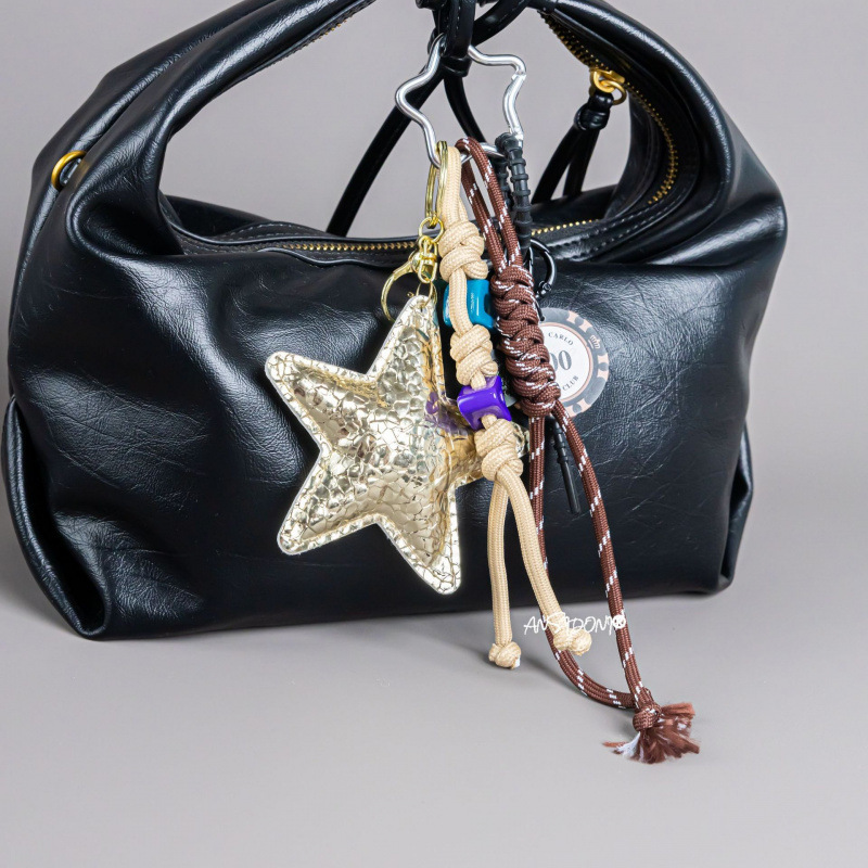 Golden Five-Star Car Keychain Pendant Creative Car Keychain Pendant Mobile Phone Chain Lanyard Bag Hanging for Women Golden Five-Star Car Keychain Pendant Creative Car Keychain Pendant Mobile Phone Chain Lanyard Bag Hanging for Women