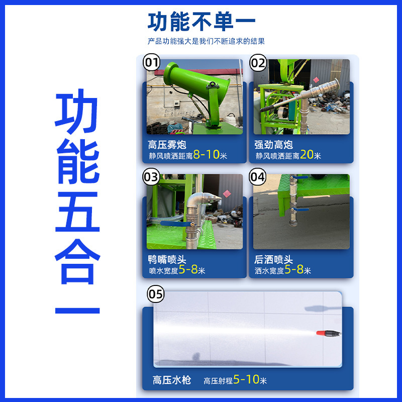 新エネルギー電気三輪放水車工事現場用多機能道路除塵緑化消毒車小型霧砲車|undefined