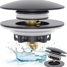 热销圆盘浴缸下水器全铜浴缸按压式下水塞防臭防堵下水器外贸